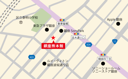 銀座熊本館への交通アクセスマップ